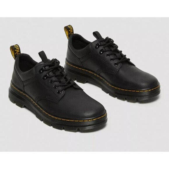 Dr. Martens REEDER Wyoming  Leather Utility Oxfords BLACK WOMEN 12 MEN 11 NEW - Picture 1 of 7